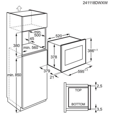 AEG TMS5G25IEM Mikrowelle mit Grill und Heißluftfunktion