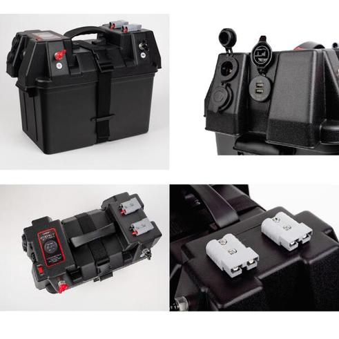 Multifunktionaler Batteriekasten | 2x USB (2,4A) | 2 x 12V Steckdose