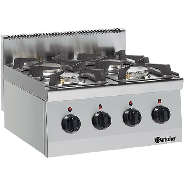 Bartscher 4-Flammen-Gasherd Serie 600 - Professioneller Gasherd für Gastronomie (Modell 1317463)