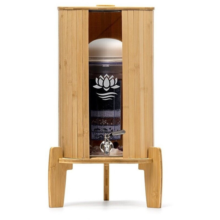 Lotus KENDRA 9L Wasserfilter | Glas & Bambus | Umweltfreundlich & Modern