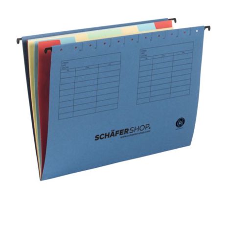 Fächer-Hängemappe für DIN A4 Formate - Karton - Blau - 5 Stück