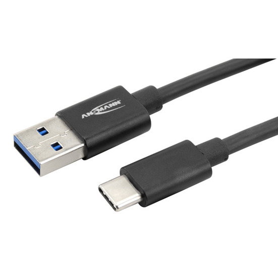 ANSMANN Type-C USB Kabel 200 cm USB3.0 Ladekabel / Datenkabel mit Aluminium Gehä
