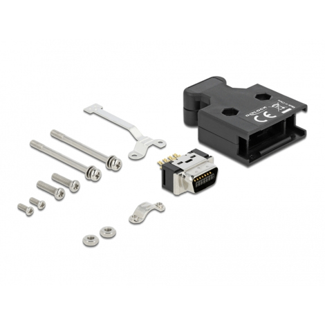 DeLOCK MDR Stecker 14 Pin Lötanschluss mit Gehäuse
