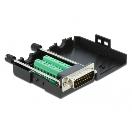 DeLOCK D-Sub15 Stecker zu Terminalblock mit Gehäuse