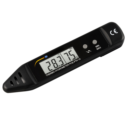 PCE-PTH 10 Feuchtigkeitsmessgerät mit MIN/MAX-Funktion | Lange Batterielaufzeit | LC-Display | Temperatur- und Feuchtesensor