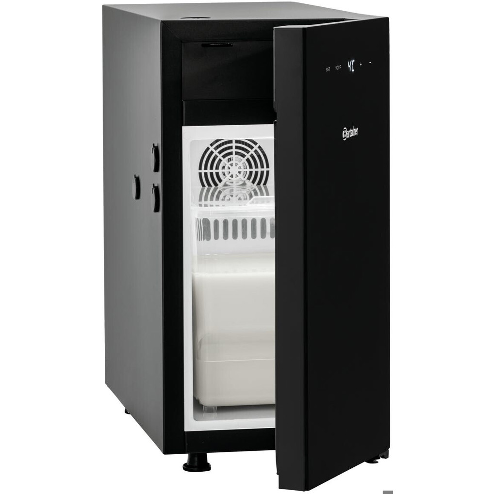 Bartscher Milchkühler KV9L - Schwarz, Kühlschrank für 3 TetraPaks à 1 Liter - Kaffee & Espresso Zubehör